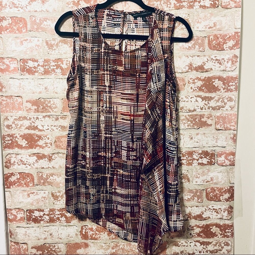 White House Black Market Sleeveless Asymmetric Blouse Size Medium